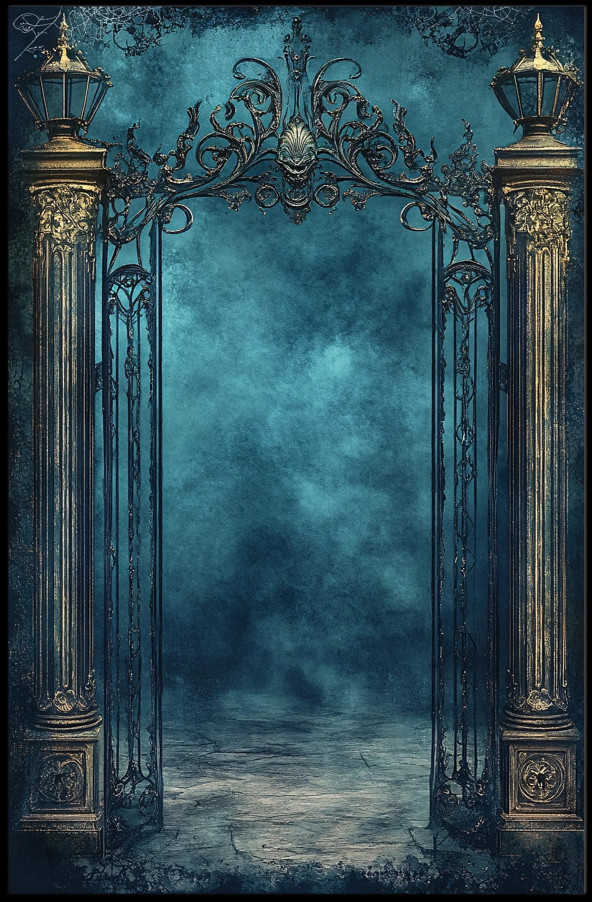 Ornate Gothic Iron Gate Art Print - Cultural or Heritage Poster