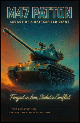 M47 Patton Tank Battlefield Giant Military Recruitment Poster PosterGoat