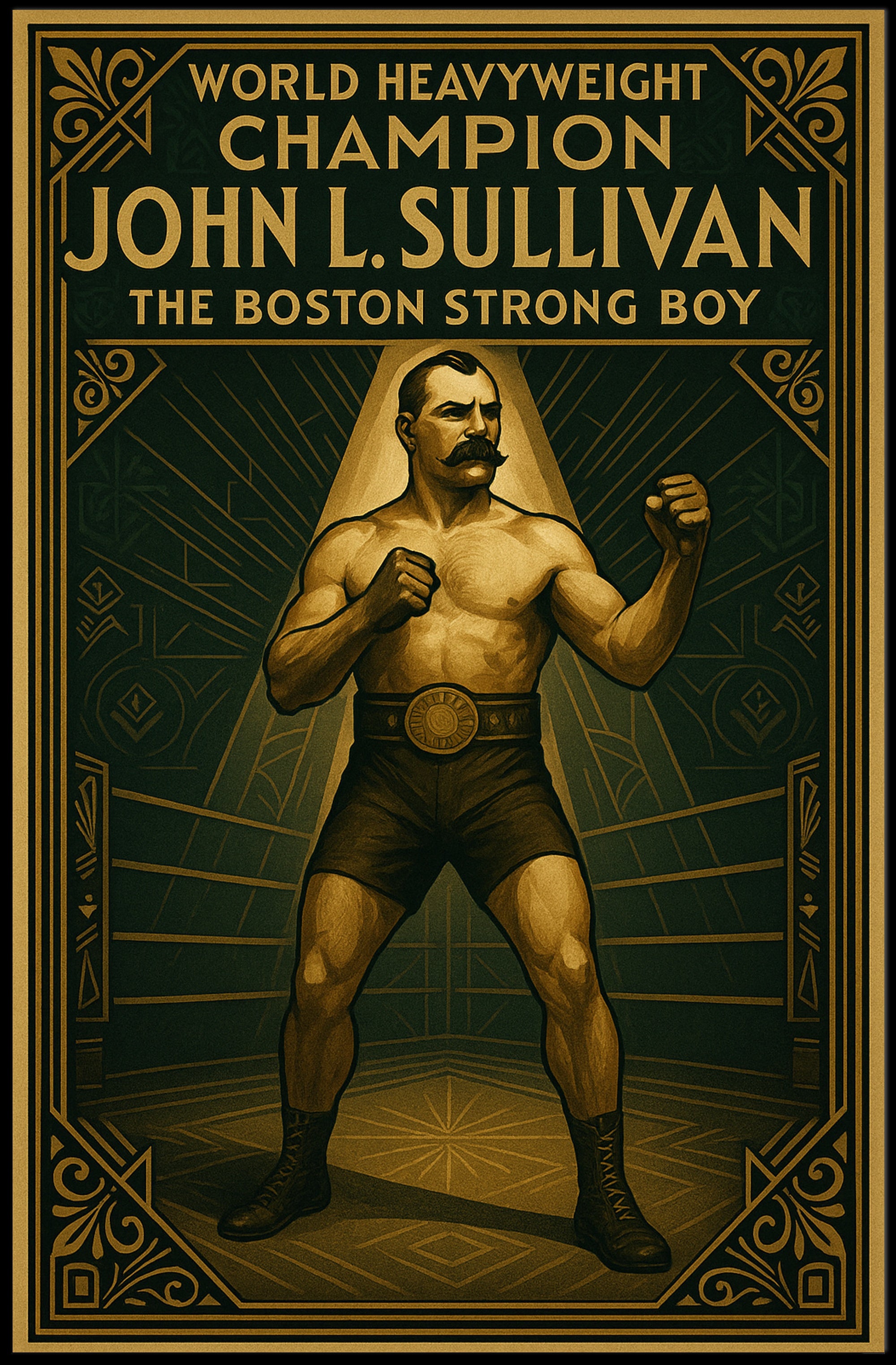 John L. Sullivan The Boston Strong Boy Poster PosterGoat