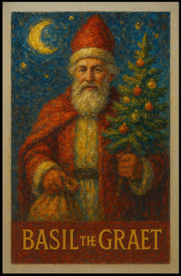 Enchanting Santa with Christmas Tree Heritage Poster