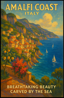 Breathtaking Coastal Beauty Carved by the Sea Poster