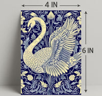 Elegant Swan and Floral Patterns Animal Poster