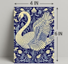Elegant Swan and Floral Patterns Animal Poster