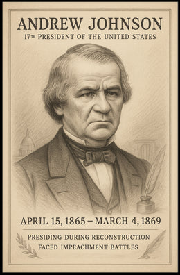 Andrew Johnson 17th President Sketch Poster Art Print for Home Decor PosterGoat