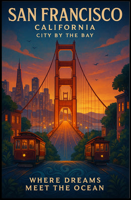 San Francisco Dreams Vintage Travel Poster