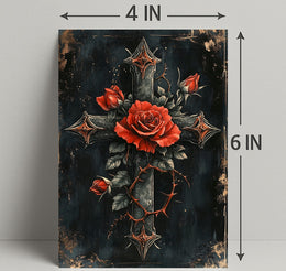 Roses And Cross Poster