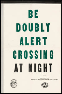 Pedestrian Safety Awareness: Mid-20th Century USA Propaganda Poster PosterGoat