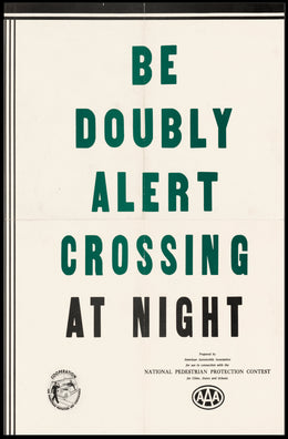 Pedestrian Safety Awareness: Mid-20th Century USA Propaganda Poster PosterGoat