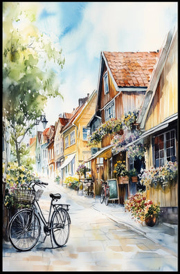 Sweden Gothenburg Haga District City Street Scene Poster