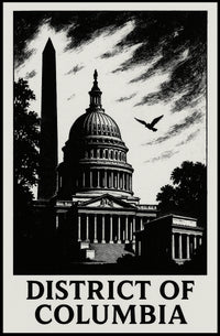 District of Columbia Capitol Silhouette Poster