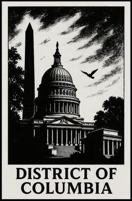 District of Columbia Capitol Silhouette Poster