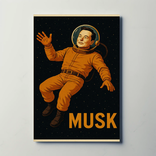Musk Astronaut Space Portrait Conceptual Poster