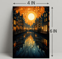 Dreamy Canal At Sunset Poster