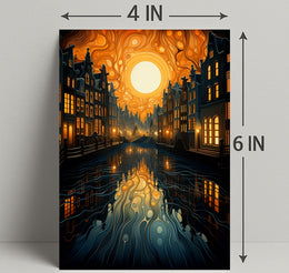 Dreamy Canal At Sunset Poster