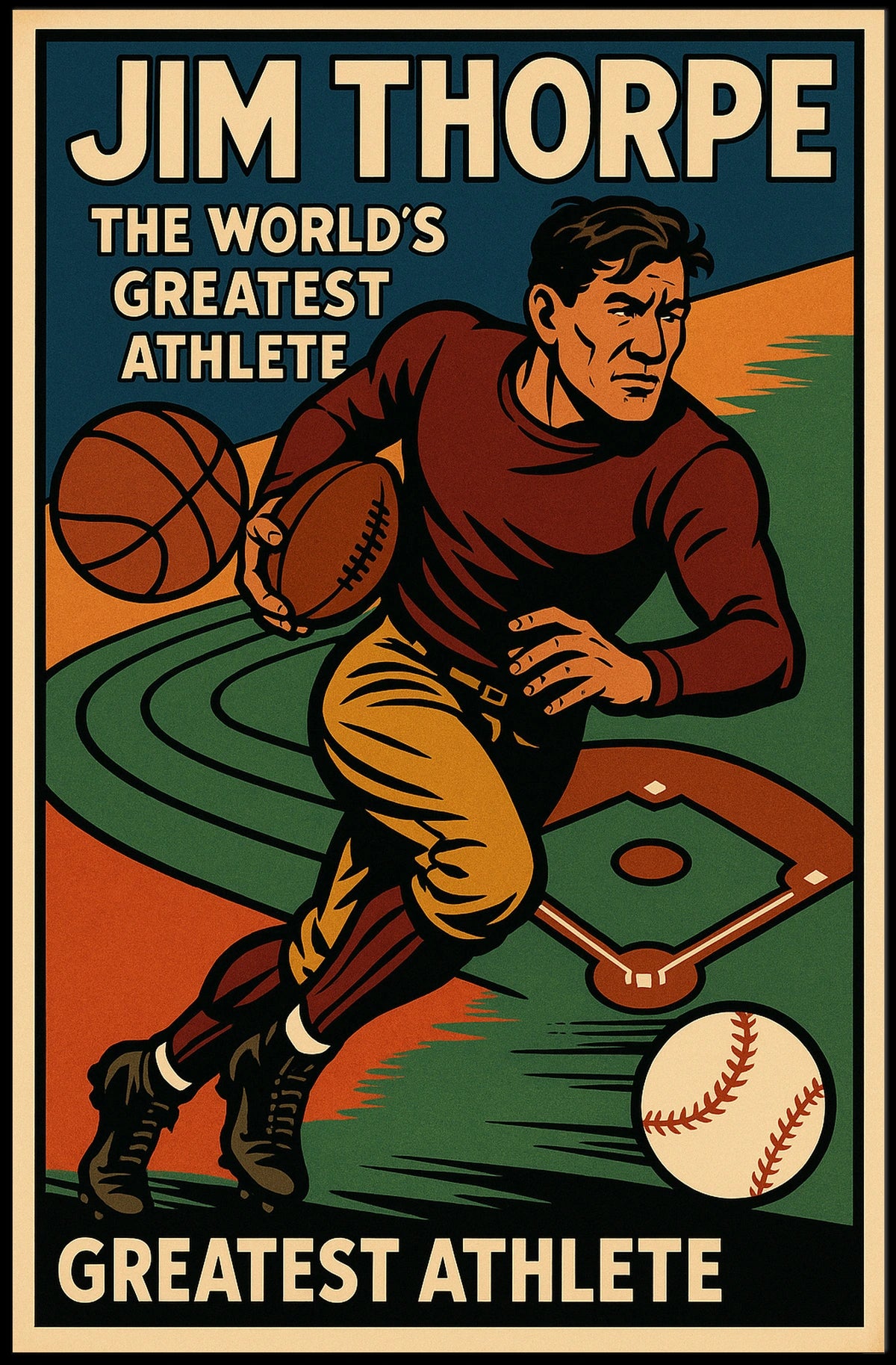 Jim Thorpe Legendary Athlete Poster