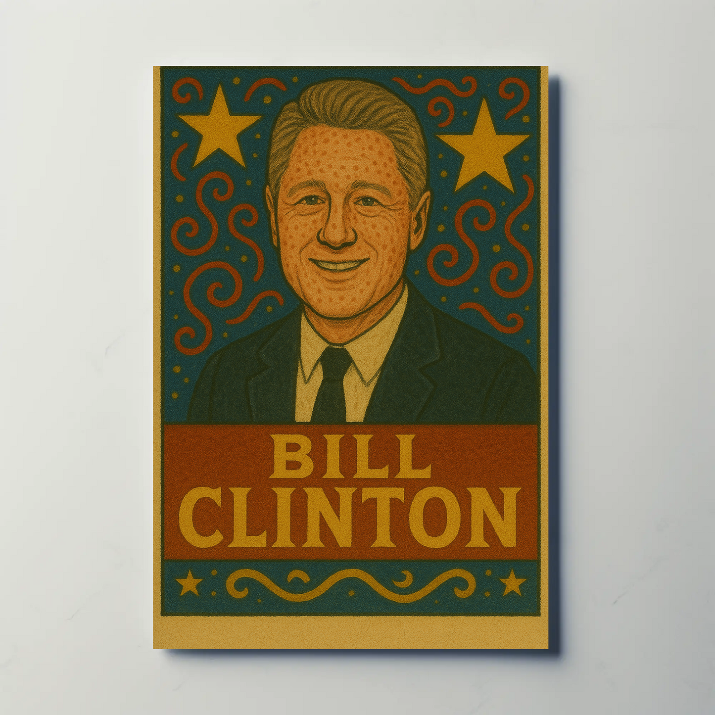 Bill Clinton Pop Art Presidential Portrait Poster