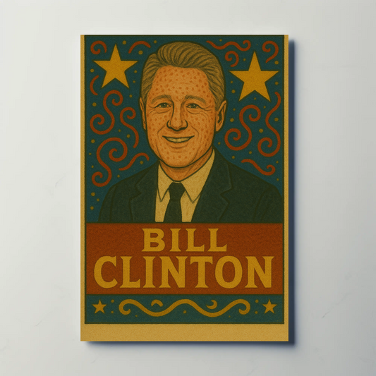 Bill Clinton Pop Art Presidential Portrait Poster