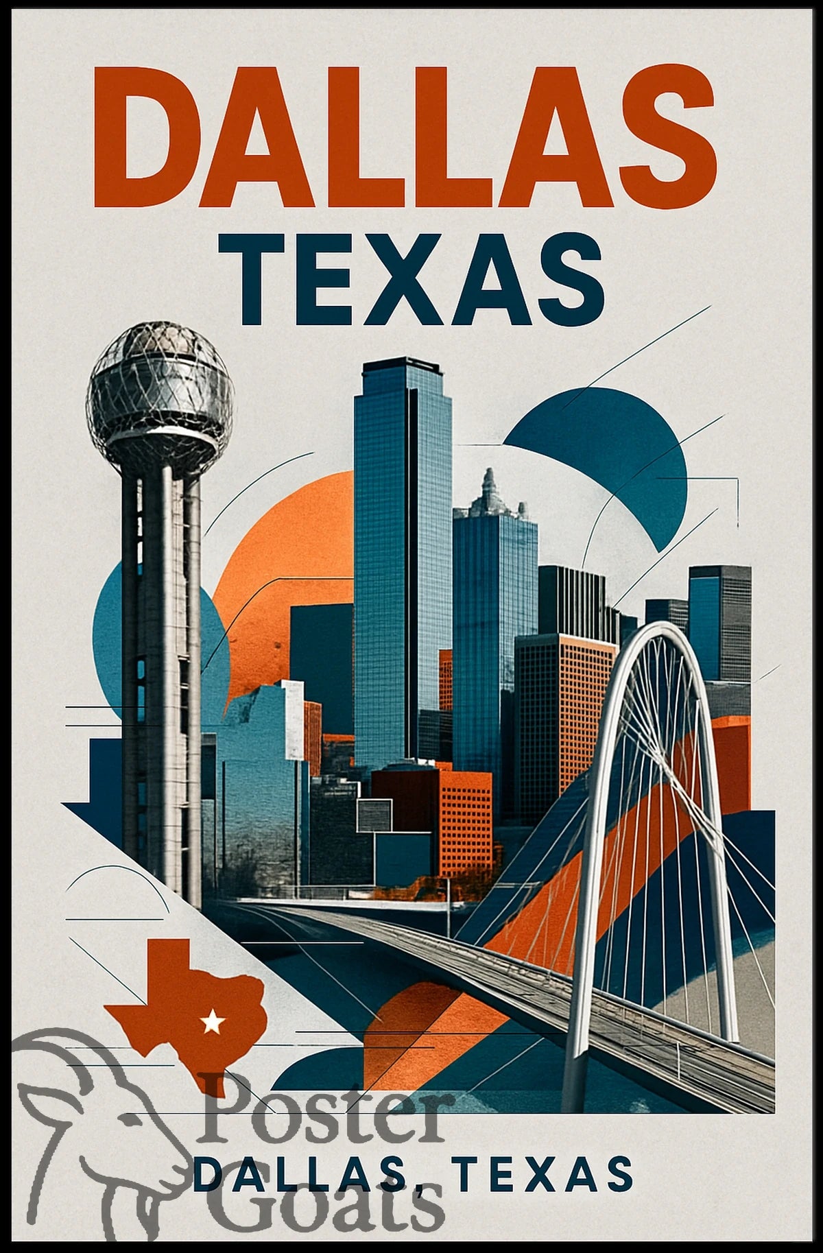 Dallas Skyline in Vibrant Urban Cityscape Poster