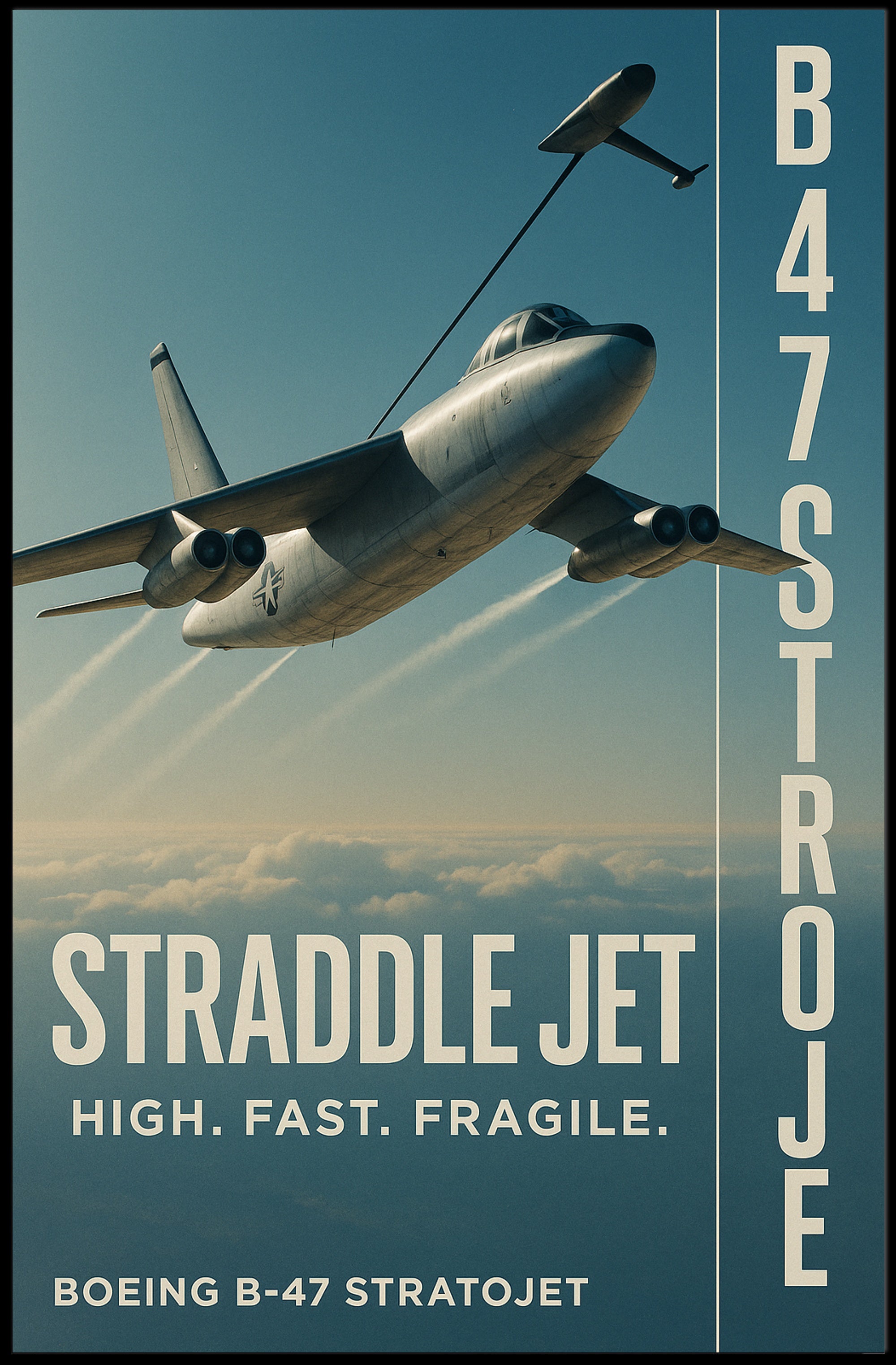B-47 Stratojet Flying Military Art Print - Poster
