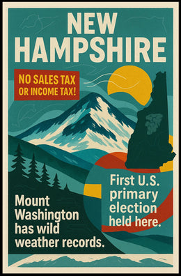 New Hampshire Scenic Vintage Travel Poster PosterGoat