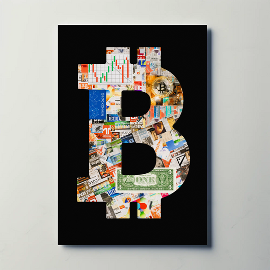 Vintage Poster Bitcoin Collage Art