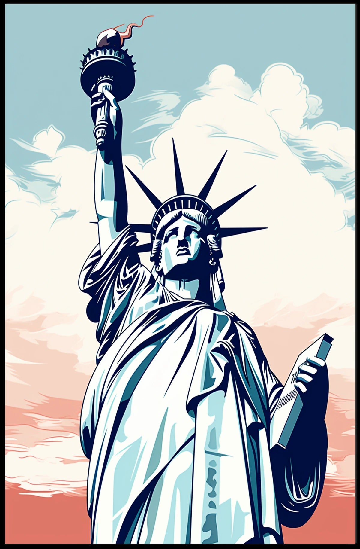 Liberty Spectacle in Artistic Travel Poster