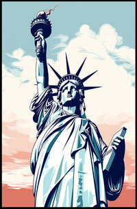 Liberty Spectacle in Artistic Travel Poster