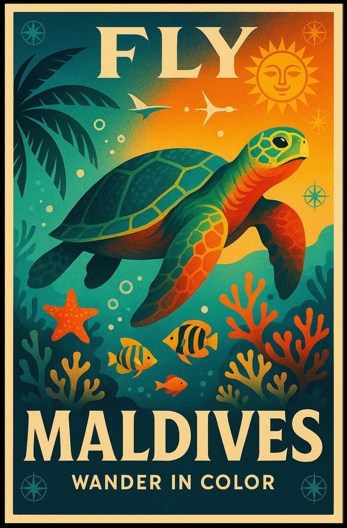 Fly to the Maldives Poster