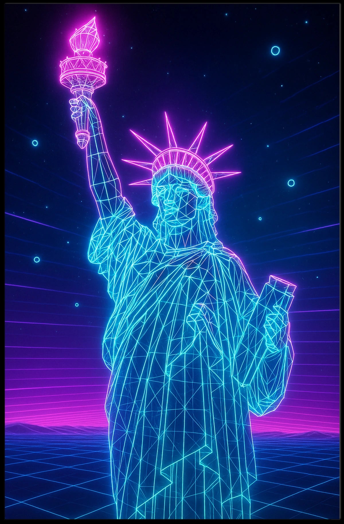 Neon Liberty Poster