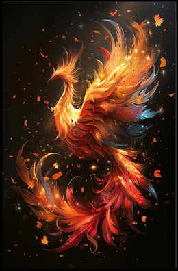 Phoenix Rebirth: Vibrant Fantasy Art Poster