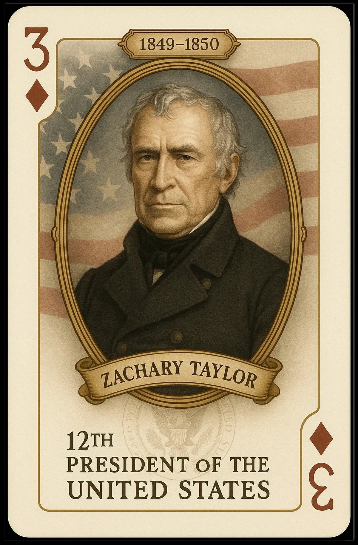 Zachary Taylor 12th President Portrait Print Poster