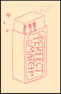 Perfect Match: Love Romance Minimalist Design Artistic Poster PosterGoat