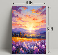 Vibrant Sunset Over Fields Poster