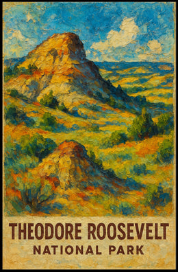 Theodore Roosevelt National Park Rugged Wilderness Open Sky Prairie Vistas Vintage Ads Poster