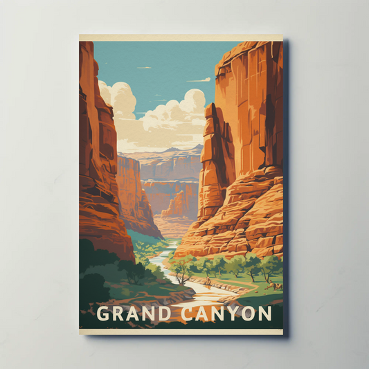 Grand Canyon River Vintage Travel Poster