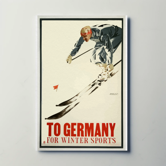 To Germany Alpine Skiing Adventure Winter Sports Travel Poster