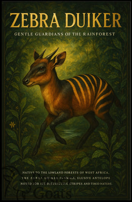 Zebra Duiker Rainforest Illustration Animal Poster