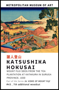 Mount Fuji from the Tea Plantation Katsushika Hokusai Poster