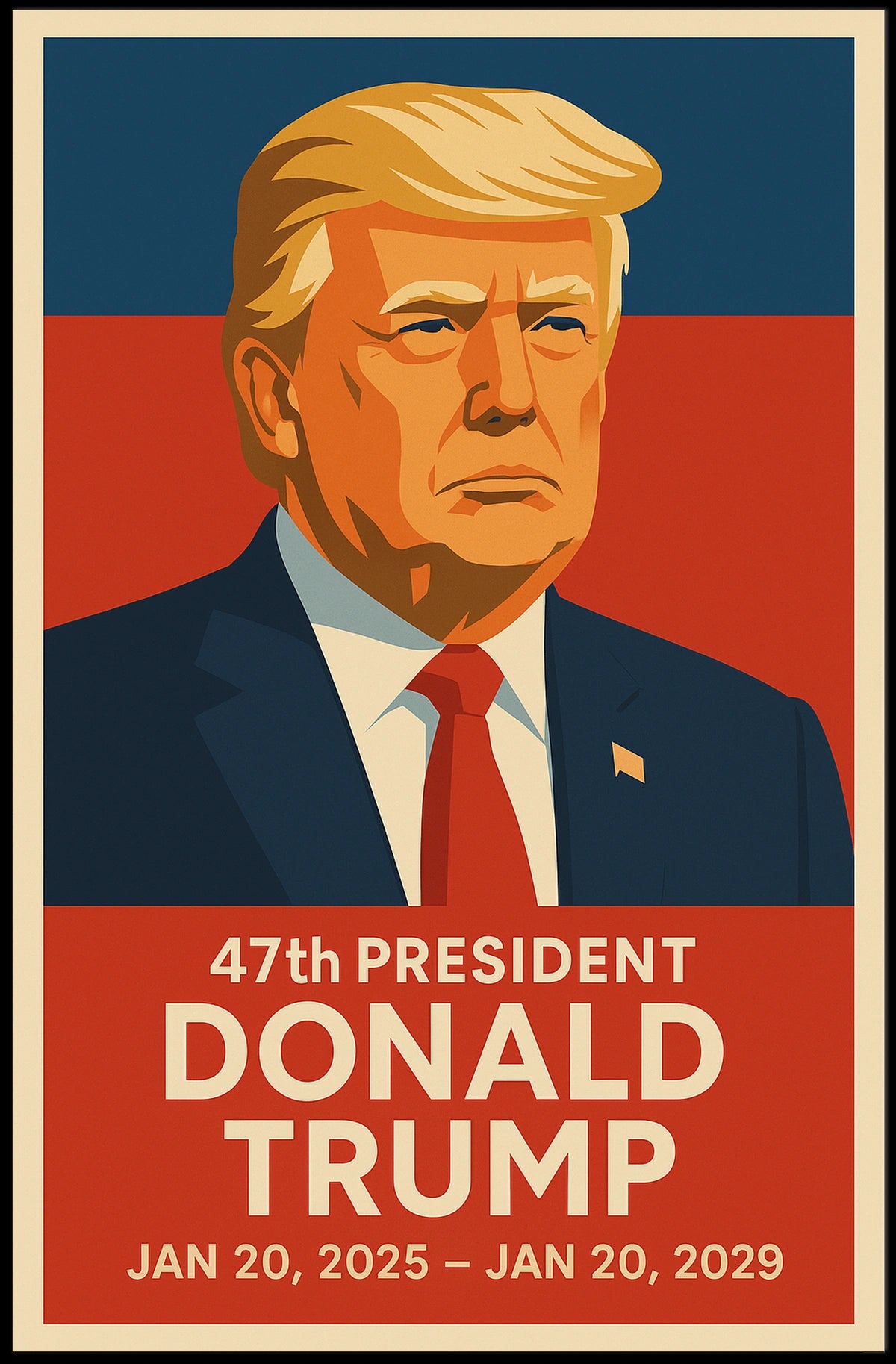 Donald Trump Leadership Echoes Vintage Propaganda Patriotic Icon Portrait Heritage Collection Poster