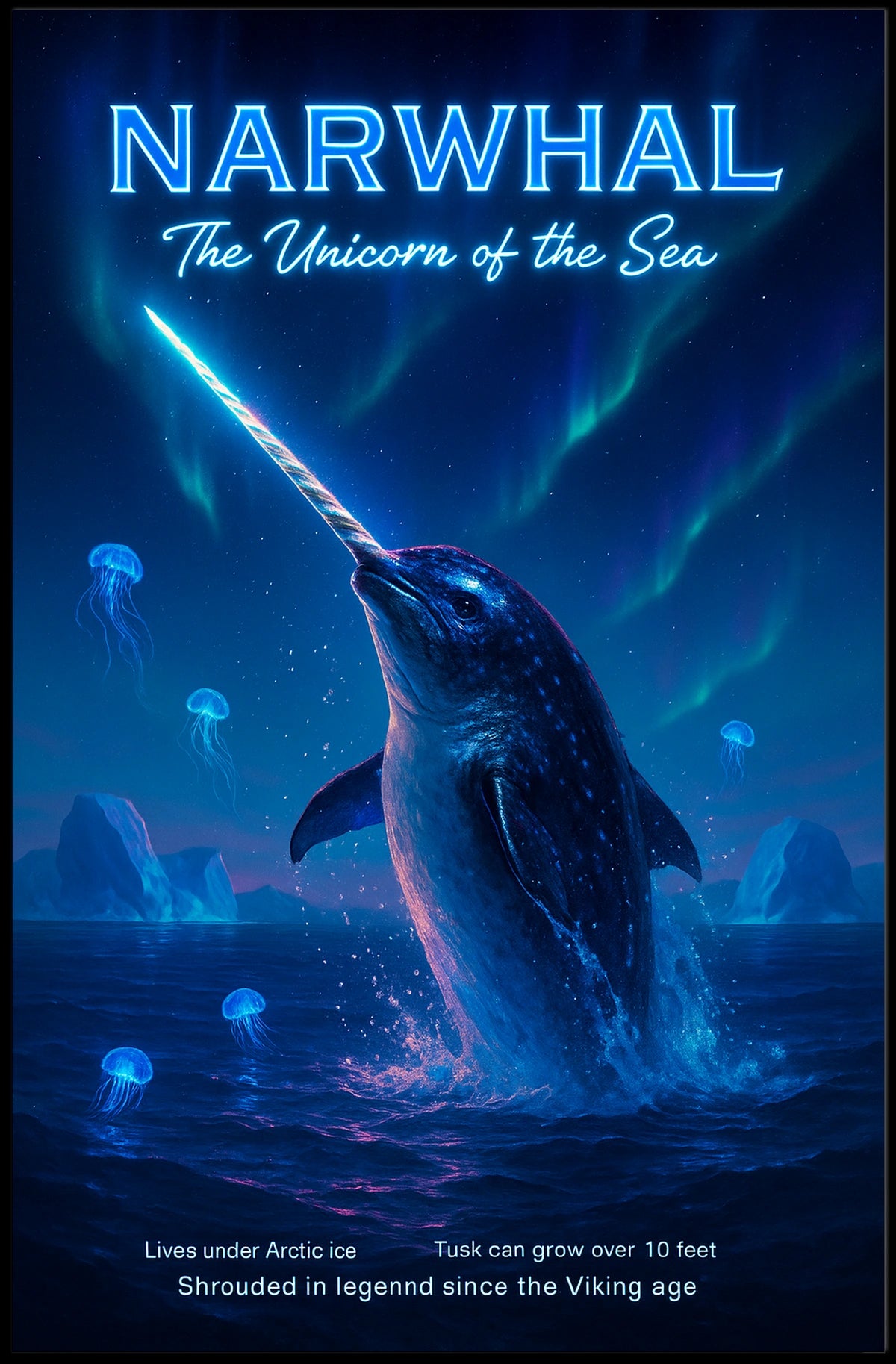 Narwhal The Unicorn Of The Sea Poster