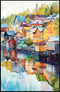 Finland Porvoo Old Town Colorful Houses Poster