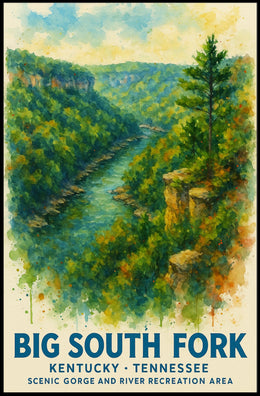Big South Fork Watercolor National Park Poster