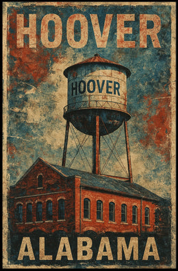 Hoover Alabama Water Tower Cultural Heritage Retro Poster