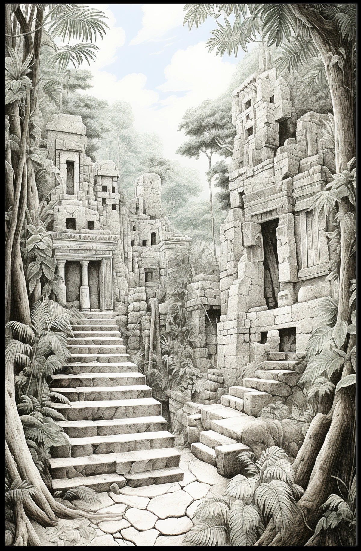 Ancient Ruins Design: Cultural or Heritage Poster
