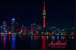 Auckland Night Skyline Photography Wanderlust Poster