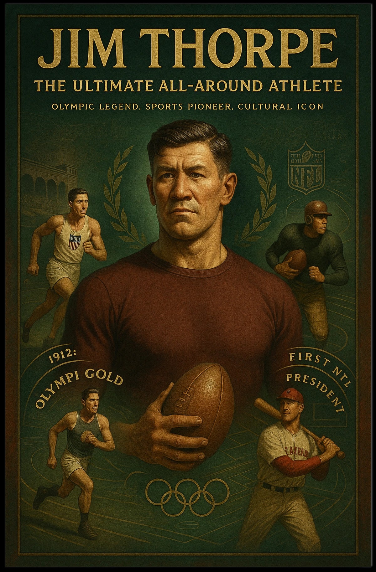 Jim Thorpe Legendary Athlete Tribute Jim Thorpe Poster