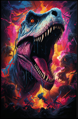 Roaring Prehistoric Fury Poster PosterGoat