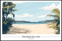 Fraser Island Scenic Beach Travel Poster