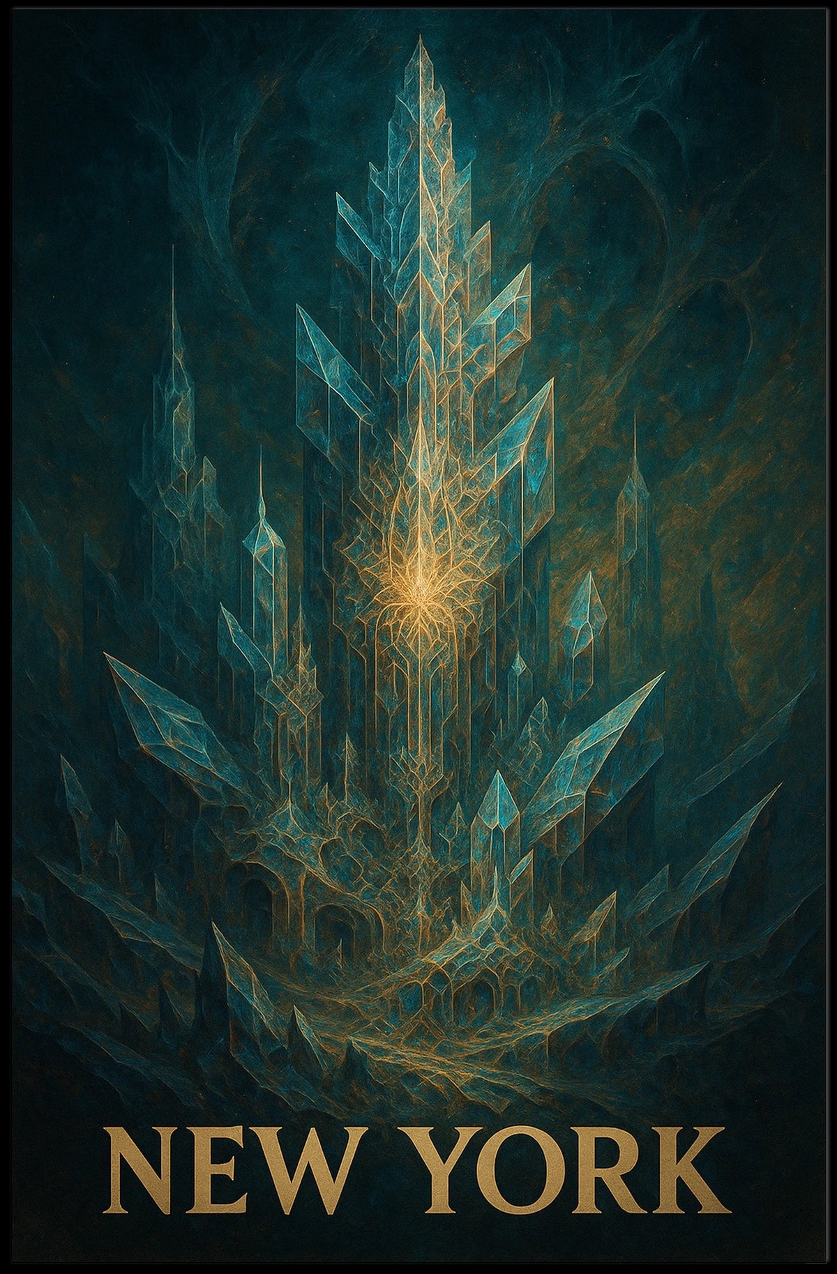 New York Mystical Skyline Poster