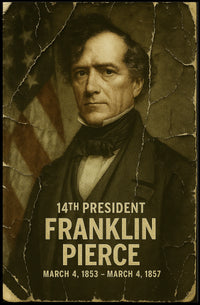Franklin Pierce 14th President of the United States Damaged Photograph Poster